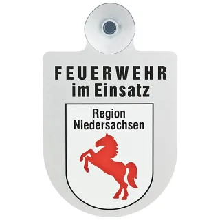 Alu Saugnapf Wappen Schild Feuerwehr im Einsatz mit Wappen Niedersachsen