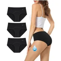 TANSTC Periodenslip Periodenunterwäsche Damen, Menstruationsunterwäsche (Packung, 3er-Pack) auslaufsicher, für starke Tage geeignet, mehrlagiger Schutz, waschbar