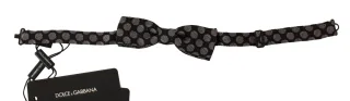 Dolce & Gabbana Papillon, nœud papillon pour homme en soie marron et jacquard à pois