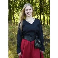 Battle Merchant Burgfräulein-Kostüm Markt-Mittelalter Bluse Aila geschnürt Schwarz Größe M