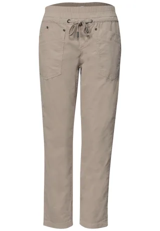 Street One - Slim Leg Cordhose im Loose Fit fading sand - Gr. - 28