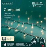 Lumineo LED-Lichterkette Lumineo Lichterkette COMPACT 1000 LED 22,5 m warm weiß, transp. Kabel, Indoor/Outdoor, dimmbar, 8h-Timer, 5 m Zuleitung