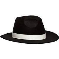 Boland Kostüm Mafia Hut, Schwarzer Fedora mit weißem Hutband im Gangsterlook