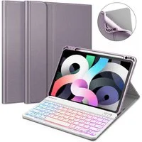 Fintie Tablet-Hülle für iPad Air 11'' M4/M3/M2(2026/2025/2024), iPad Air 5/4 Gen 2022/2020 10.9 Zoll, Keyboard mit DIY Hintergrundbeleuchtung, Deutsches QWERTZ Layout