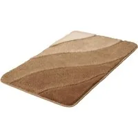 Kleine Wolke Badematte Serenade, Badvorleger, Badezimmer Teppich, Höhe 20 mm, rutschhemmend beschichtet, fußbodenheizungsgeeignet, Kunstfaser, rechteckig, Badteppich, Wellen Design, Farbverlauf, Hoch-Tief Effekt