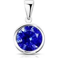 Materia Kettenanhänger Damen Kristallanhänger Ø10mm Blau KA-462, aus 925 Sterling Silber, rhodiniert