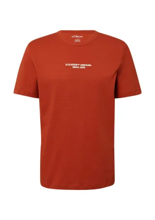 s.Oliver Red Label - T-Shirt mit Artwork und Naht-Details rot - Gr. - L