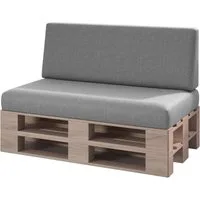 sunnypillow Palettenkissen Milano - 2er Set Palettenauflage mit abnehmbarem Bezug Kaltschaum, 2er Set Sitz- und Rückenkissen
