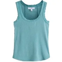 Next Trägertop Geripptes Premium Tanktop mit U-Ausschnitt (1-tlg)