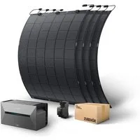 Kleines Kraftwerk Balkonkraftwerk, 900 W, Monokristallin, (4-St), mit Speicher Anker Solarbank 2 Pro, 4x225W flexible Solarmodule