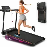 ZMH Laufband für Zuhause 14 km/h - Laufband Schreibtisch Klappbar mit Steigung 7%, LCD-Display, 2.0HP Walking Jogging Pad, Fernbedienung