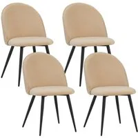 Albatros International Esszimmerstuhl Esszimmer Stühle 4 er Set CAPO, Stuhl Stühle Esszimmerstühle, Küche (4er Set, Beige, Samt Bezug), Küchenstuhl Küchenstühle Essstühle für den Esstisch Ess Stühle