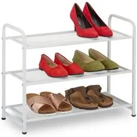 relaxdays Schuhregal Weißes Schuhregal Metall