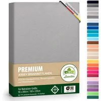leevitex® Spannbettlaken Premium, verschiedene Größen, Stoffgewicht 195 g/m², 40 cm Steghöhe, Jersey-Elasthan, Gummizug: rundum, (1 Stück), verschiedene Farben, OEKO-TEX® STANDARD 100 zertifiziert