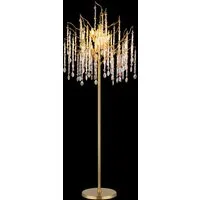 GLOBO LIGHTING Stehlampe GLORIA, ohne Leuchtmittel, Stehlampe in Gold matt mit warmem Kristalllicht