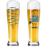 Ritzenhoff Bierglas Ritzenhoff Brauchzeit Weizen 2er #13 #14 D. Garreton H22, Kristallglas