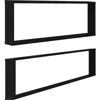 vidaXL Regal Würfelregale 2 Stk. Schwarz Eichen-Optik 100x15x30 cm, 2-tlg.