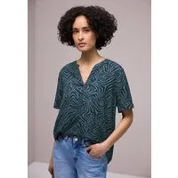 STREET ONE Hemdbluse mit geschlitztem Rundhalsausschnitt