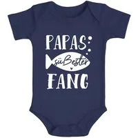 MoonWorks Body Baby Body kurzarm Spruch Papas süßester Fang Babygeschenke