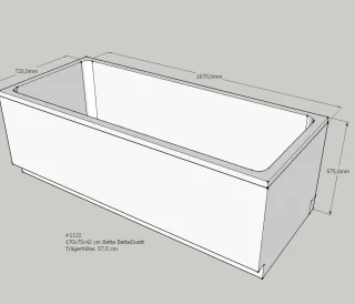 Neuesbad Wannenträger für Bette Duett 170x75 SW12048