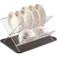 Cheffinger Geschirrständer mit Tropfschale - Abstropfgestell 2 Ebenen, klappbar & kompakt, 37 x 27 x 26 cm