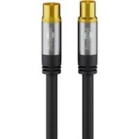 Antennenkabel (135dB typ), Koax-Buchse > Koax-Stecker schwarz, 10 Meter