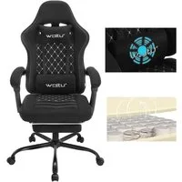 Woltu Gaming-Stuhl (1 St), mit Massagefunktion, ergonomisch, 150 kg, Tech-Stoff