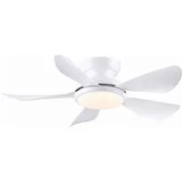 Surtime Deckenventilator mit LED-Beleuchtung, leiser Kompaktventilator, 5 Flügel, ⌀ 81 cm, 6 Geschwindigkeiten, inkl. Fernbedienung