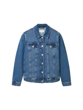 Tom Tailor - Plus Size - Jeansjacke mit Bio-Baumwolle blue denim - Gr. - 46