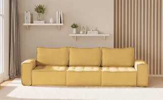 Sofa Modulsofa 3-teilig SANDE 3-Sitzer Stoff Raven Honiggelb