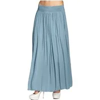 Caspar Faltenrock RO034 leichter langer eleganter Damen Sommer Rock Maxirock - bodenlang bei ca. 157 cm Körpergröße