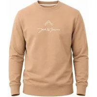 Jack & Jones Sweatshirt Pullover - Rundhalspullover mit Crew-Neck im Regular Fit für Herren Männer Sweatpullover mit Print aus Baumwollmischung