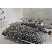 BETTWAESCHE-MIT-STIL Bettwäsche Mako Satin Bettwäsche Urban Geometric, Mako-Satin, 2 teilig