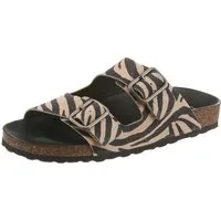 VERBENAS RANDEL ZEBRA Pantolette Sommerschuh, Hausschuh, Urlaubsschuh mit zwei verstellbaren Schnallen