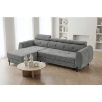 Muffo Ecksofa VALT, Universeller Aufbau, mit verstellbare Kopfstützen, Schlaffunktion mit 130x210 cm Liegefläche, mit Schlaffunktion und verstellbaren Kopfstützen B:45/T:160/H:90 cm