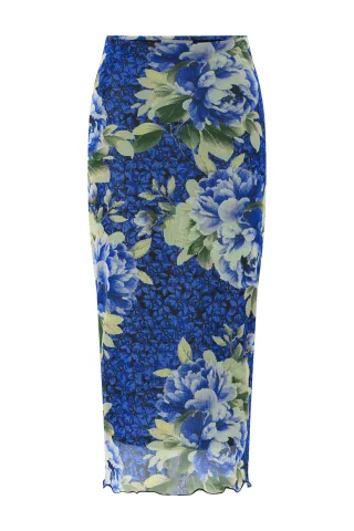 Rich & Royal - Printed Mesh Skirt urban lime - Gr. - XL