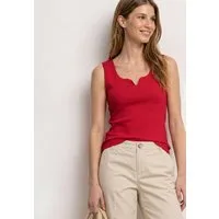 STREET ONE Ripptanktop Style Gania Sommer-Top mit Herzausschnitt