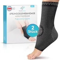 Health Press Sprunggelenkbandage – Sprunggelenkorthese, Sprunggelenkstütze & Knöchelbandage (Damen & Herren, Rechts & Links, 2er Set), dermatologisch getestet