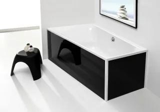 Hoesch Glasverkleidung Schwarz Ecke für Badewanne iSensi Trapez 1500x1000 rechts 47242.552