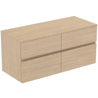 Ideal Standard Waschtischunterschrank Finesse o.Ausschnitt 1202x505x558mm 4 Auszüge Eiche weiss, E34 E3437US