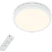 Briloner Leuchten LED Deckenleuchte 3701-016, Dimmfunktion, LED fest integriert, 2700K - Extra-Warmweiß, Deckenlampe, 28x4cm, Weiß, 18W, Wohnzimmer, Schlafzimmer, Küche, Flur