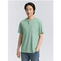 TOM TAILOR T-Shirt T-Shirt Henley T-Shirt mit Brusttasche
