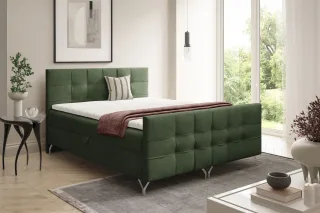 Boxspringbett Schlafzimmerbett PERLA PREMIUM 160x200cm Stoff Coral Grün
