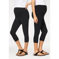 Neun Monate Umstandsleggings, 2er Pack Capri Hosen für Schwangerschaft und Stillzeit (Packung, 2-tlg., 2), in Caprilänge