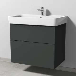 Sanipa 3way Waschtischunterbau zu Geberit Renova Plan Waschtisch mit 2 Auszügen, Graphit-Matt SP8781B