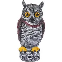 relaxdays Vogelattrappe Vogelabwehr Eule 34 cm
