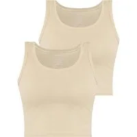 Janice Tanktop 2 x Damen crop Top Namlea Kurzes Tanktop aus Baumwolle