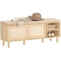 SoBuy Schuhbank FSR163, Schuhschrank mit Sitzbank, Schuhbank mit Sitzkissen Schuhregal, für stilbewusste Familien im Eingang Flur Wohnzimmer, 230kg Belastbar