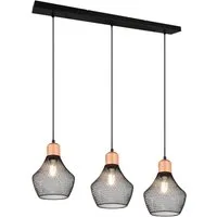Reality Leuchten LED Pendelleuchte, Dimmfunktion, LED wechselbar, warmweiß, ausgefallene Industrial Balkenlampe für über-n Esstisch hängend 80cm