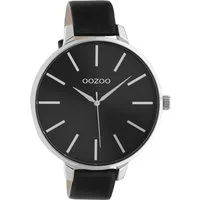 OOZOO Quarzuhr XL Damenuhr C10714 Schwarz Lederband 48 mm